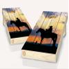 Cowboy Sunrise Cornhole Board Vinyl Wrap Skins Laminated Sticker Set Decal view 1