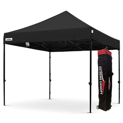 Extreme Canopy Heavy Duty Steel Instant Popup Canopy (10'x10', Black)