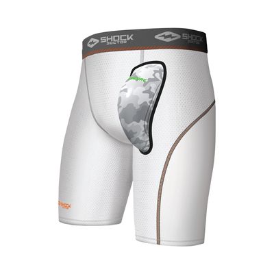 Shock Doctor Compression Short w/AirCore Hard Cup YTH White XL