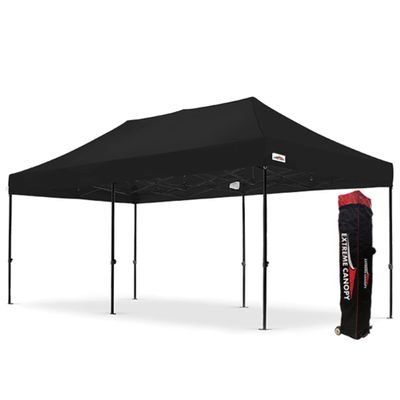 Extreme Canopy Heavy Duty Steel Instant Popup Tent (10'x20', Black)