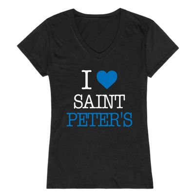 I Love Saint Peter's University Peacocks Womens Tee T-Shirt - Black, X-Large