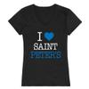 I Love Saint Peter's University Peacocks Womens Tee T-Shirt - Black, X-Large view 1