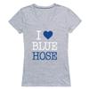 I Love Presbyterian College Blue Hose Womens Tee T-Shirt - Heather Grey, XX-Large view 1