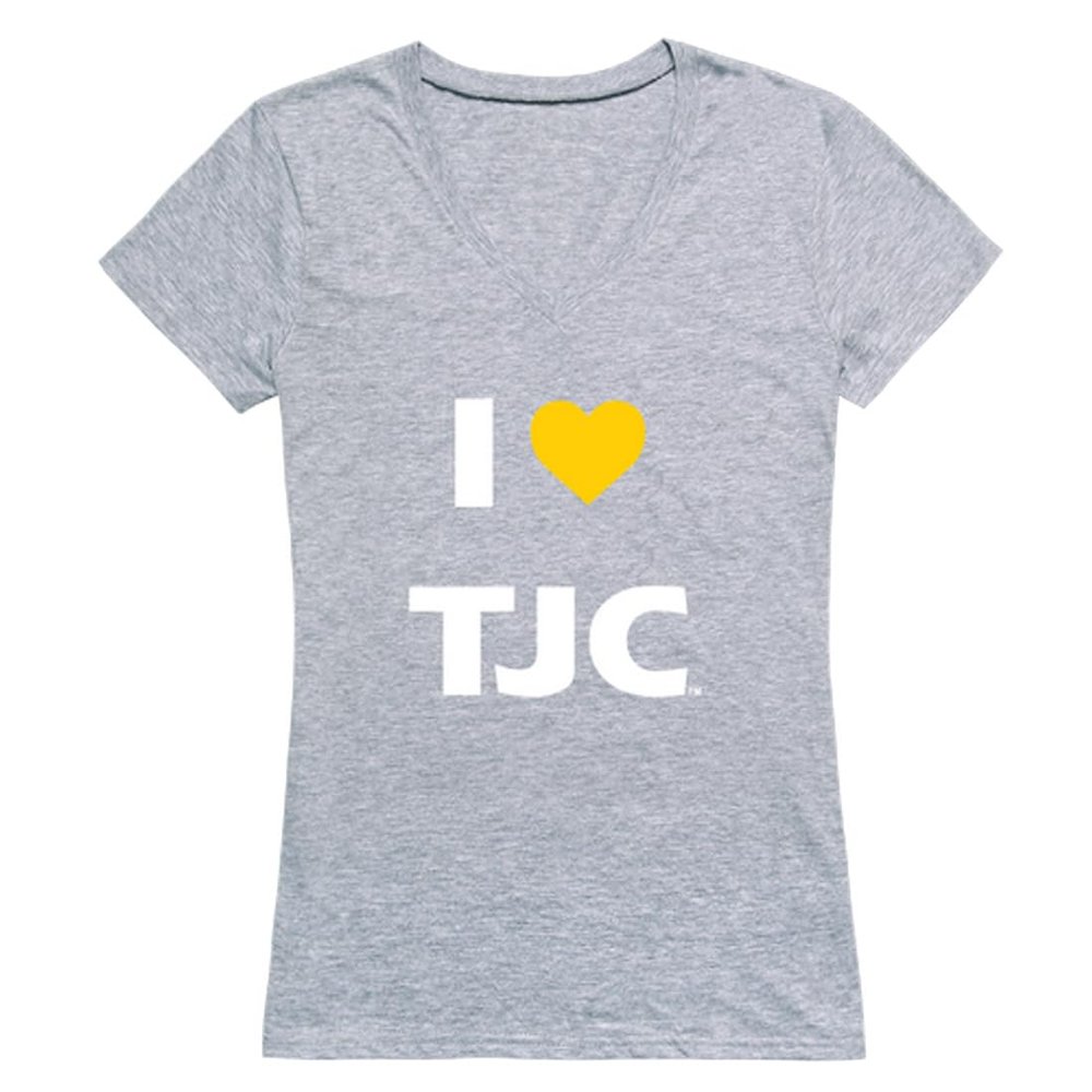 I Love Tyler Junior College Apaches Womens Tee T-Shirt - Heather Grey, Medium