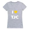 I Love Tyler Junior College Apaches Womens Tee T-Shirt - Heather Grey, Medium view 1