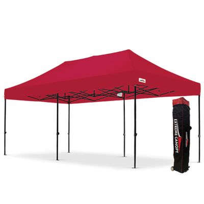 Extreme Canopy Heavy Duty Steel Instant Pop-up Canopy (10'x20', Red)