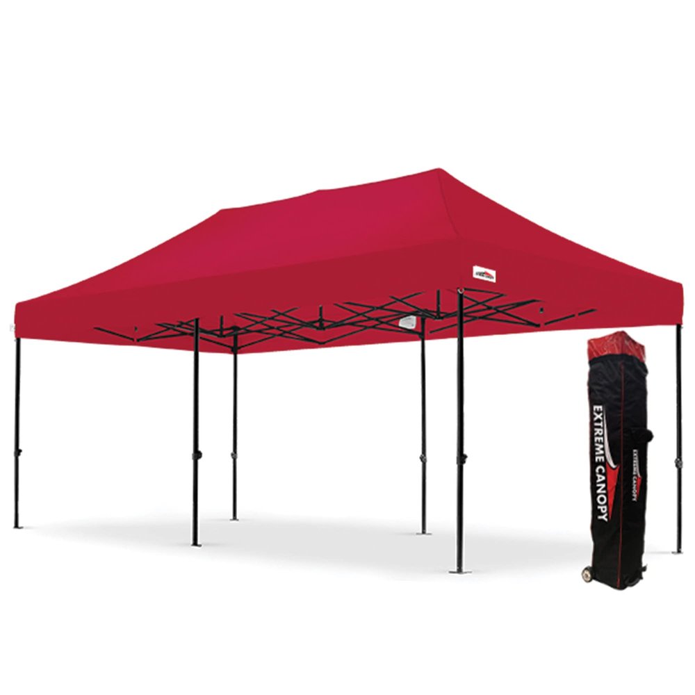 Extreme Canopy Heavy Duty Steel Instant Pop-up Canopy (10'x20', Red)