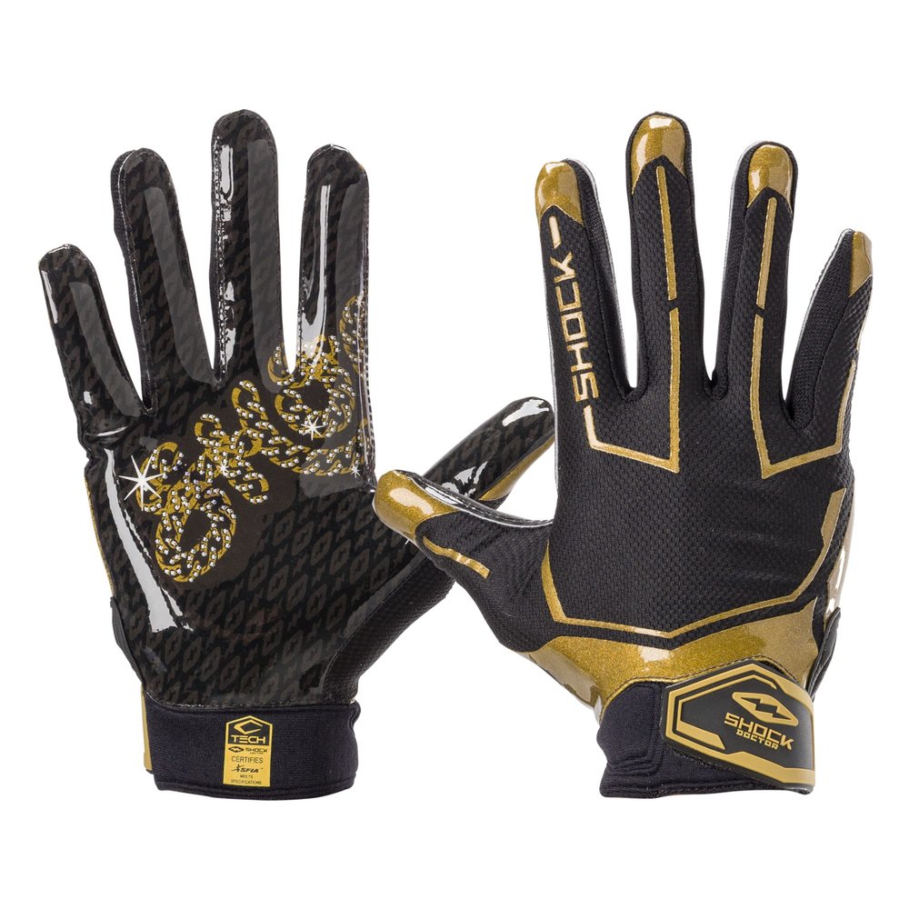 Shock Doctor Showtime Receiver Glove, Black/Gold Chain S
