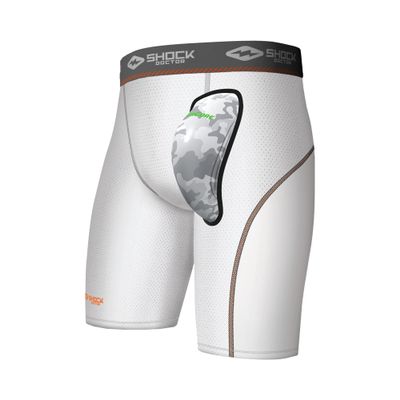 Shock Doctor Compression Short w/AirCore Hard Cup YTH White L