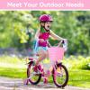 HERCHR Kids Bike Basket, Plastic Bicycle Basket, Front Handlebar Mount, Pink, Large, 12 x 15 x 20cm / 4.7 x 5.9 x 7.9inch, 10 lbs Load Capacity view 3