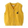 Infant Toddler Kids Child Baby Boys Sleeveless Patchwork Cartoon Fashion Vest Jacket Outer Outwear (Yellow, 5-6 Years) view 1