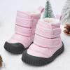 Hook Loop Low Cut Boots Waterproof Cloth Snow Boots Kids Winter Shoes Girls Boys Outdoor Boots Toddler Boy Slippers (Pink, 3-3.5 Years) view 2