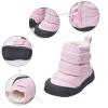 Hook Loop Low Cut Boots Waterproof Cloth Snow Boots Kids Winter Shoes Girls Boys Outdoor Boots Toddler Boy Slippers (Pink, 3-3.5 Years) view 3