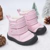 Hook Loop Low Cut Boots Waterproof Cloth Snow Boots Kids Winter Shoes Girls Boys Outdoor Boots Toddler Boy Slippers (Pink, 3-3.5 Years) view 4