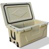 Plastic Material Khaki Color ice Cooler Box 65QT Camping ice Chest Beer Box Outdoor Fishing Cooler view 3