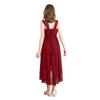 Linjinx Kids Girls Sequins Bridesmaid Wedding Party Pageant Formal Dress Irregular Chiffon Skirt Flower Girl Dress Prom Gown Burgundy 12 Years view 2