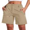 COOrun Women's 5" Hiking Shorts Golf Athletic Outdoor Shorts Quick Dry Workout Summer Water Shorts with Pockets Khaki M view 1