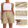 COOrun Women's 5" Hiking Shorts Golf Athletic Outdoor Shorts Quick Dry Workout Summer Water Shorts with Pockets Khaki M view 4