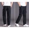 JEsilunmaMY Mens Multi-Pocket Cotton Cargo Pants Mid Waist Casual Loose Military Pants Fleece Thick Outdoor Climbing Trousers (Black,3X-Large) view 2