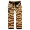 JEsilunmaMY Winter Cargo Pants for Men Multi-Pocket Fleece Lined Warm Thicken Trousers Outdoor Military Straight Cotton Pants (Yellow,40) view 1