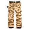 JEsilunmaMY Winter Cargo Pants for Men Multi-Pocket Fleece Lined Warm Thicken Trousers Outdoor Military Straight Cotton Pants (Yellow,40) view 2