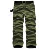 JEsilunmaMY Winter Cargo Pants for Men Multi-Pocket Fleece Lined Warm Thicken Trousers Outdoor Military Straight Cotton Pants (Green,34) view 2