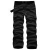 JEsilunmaMY Winter Cargo Pants for Men Multi-Pocket Fleece Lined Warm Thicken Trousers Outdoor Military Straight Cotton Pants (Black,38) view 2