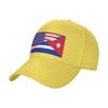 American Cuba Combined Flag Baseball Cap Hat Sports Fan Caps Adjustable Size for Men Women Running Workouts and Outdoor Activities All Seasons Yellow view 1