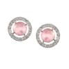JewarHaat Ad Cz Two-Tone Silver Gold-Plated CZ-Studded & Beaded Indian Mangalsutra for Women (Pink Stone With Earrings) view 4