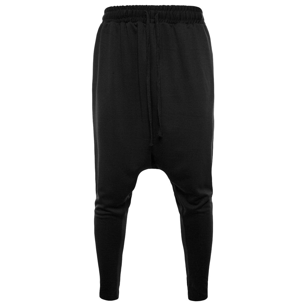JEsilunmaMY Casual Harem Pants for Men Drawstring Elastic Waist Athletic Joggers Pants Loose Comfy Outdoor Tapered Sweatpants (Black,Medium)