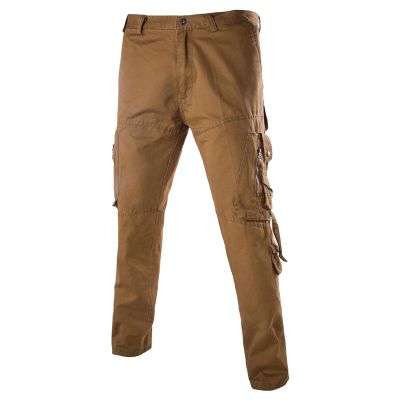 JEsilunmaMY Men's Military Cargo Pants Plus Size Multi-Pocket Athletic Jogger Pants Tactical Outdoor Casual Cotton Trousers (Yellow,28)