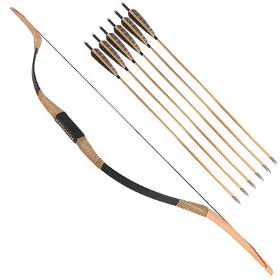 HNZMDY 55 Inch Traditional Longbow 20-35 Lbs Takedown Recurve Bow Horsebow Traditional Wood Hunting Bows Right Hand and Left Hand for Target Shooting Practice (25 Lbs, Bow Set)