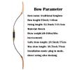 HNZMDY 55 Inch Traditional Longbow 20-35 Lbs Takedown Recurve Bow Horsebow Traditional Wood Hunting Bows Right Hand and Left Hand for Target Shooting Practice (25 Lbs, Bow Set) view 2