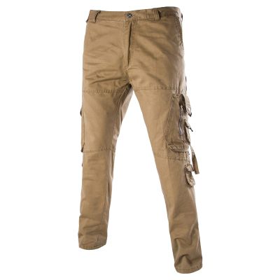 JEsilunmaMY Men's Military Cargo Pants Plus Size Multi-Pocket Athletic Jogger Pants Tactical Outdoor Casual Cotton Trousers (Khaki,38)
