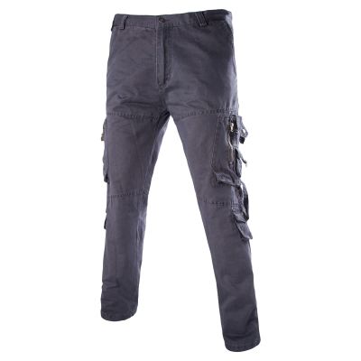 JEsilunmaMY Men's Military Cargo Pants Plus Size Multi-Pocket Athletic Jogger Pants Tactical Outdoor Casual Cotton Trousers (Grey,34)