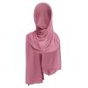 ABAFIP Women Chiffon Hijab Muslim Head Wrap Scarves Rhinestone Long Scarf Pashminas Shawls Solid Color Wraps Under Scarf Headwear Dark Pink One Size view 1