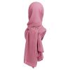 ABAFIP Women Chiffon Hijab Muslim Head Wrap Scarves Rhinestone Long Scarf Pashminas Shawls Solid Color Wraps Under Scarf Headwear Dark Pink One Size view 4