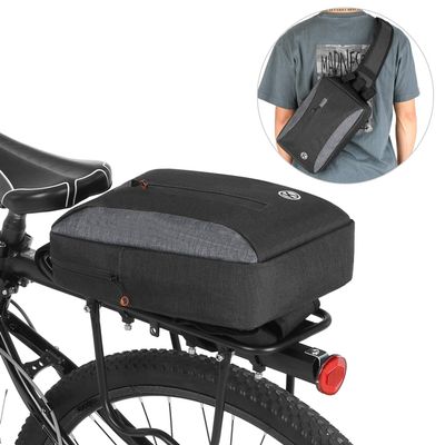 HUIOP Sling Pack, 2-in-1 Bicycle Trunk Bag Casual Chest Sling Pack Bag Cycling Bike Rear Rack Carrier Bag Pannier