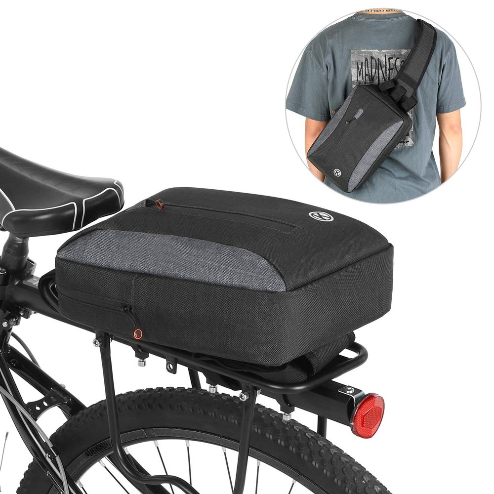 HUIOP Sling Pack, 2-in-1 Bicycle Trunk Bag Casual Chest Sling Pack Bag Cycling Bike Rear Rack Carrier Bag Pannier
