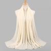 ABAFIP Women Chiffon Hijab Muslim Head Wrap Scarves Rhinestone Long Scarf Pashminas Shawls Solid Color Wraps Under Scarf Headwear Beige One Size view 2