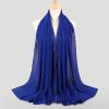 ABAFIP Women's Chiffon Glitter Rhinestone Long Hijab Scarf Muslim Head Wraps Shawls Full Cover Scarf Royal Blue One Size view 2