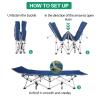 Faysore Camping Cot Cots for Sleeping with Mattress Cots for Camping for Adults with Camfortable Pad Heavy Duty Camping Bed with Carry Bag Folding Cot for Hiking Home Office Nap and Vacation view 4