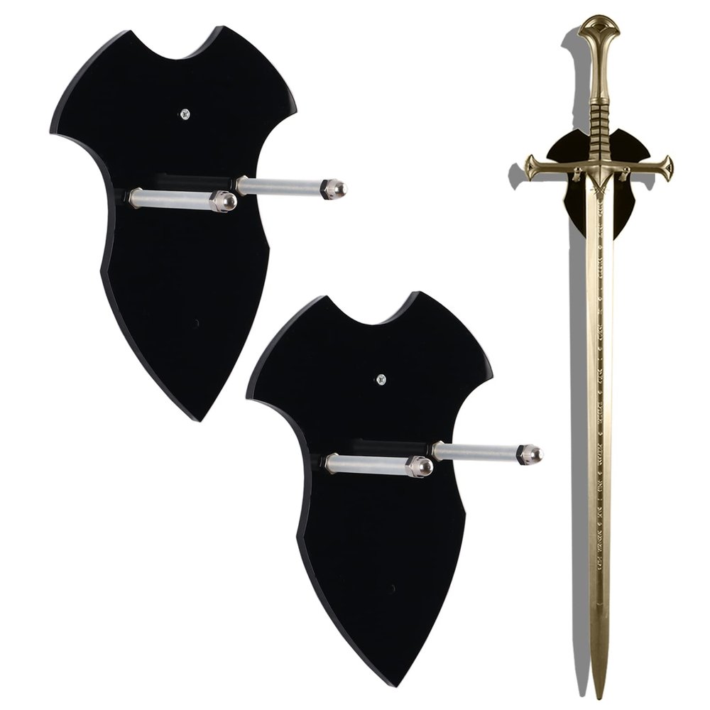 Sword Holder,Sword Wall Mount,Axe Holder, Sword Hangers for Wall,Sword Holder Display, Axe Vertical Display and Decoration (Black 2 Packs)