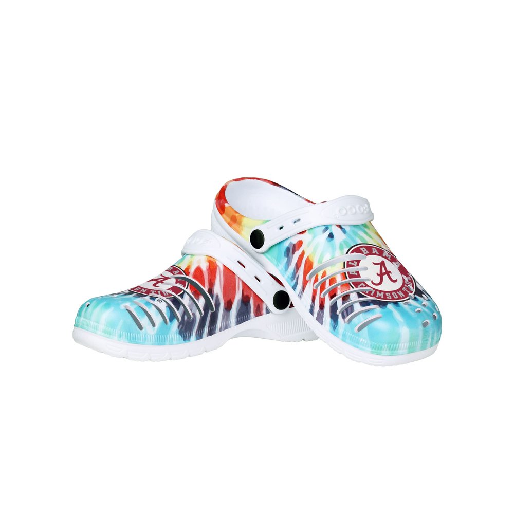FOCO Alabama Crimson Tide NCAA Womens Tie-Dye Clog with Strap