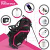 Golf Stand Bag - Premium Everyday Women's Golf Stand Bag for Women and Ladies, 14-Way Top Dividers, Ultra Lightweight, Easy for Carrying, Durable Water Resistant Womens Golf Bag (Pink/Black) view 2