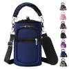 AceTreker 64 oz /87 oz/128 oz Neoprene Water Bottle Holder with Strap for Insulated Metal Hydro Jug Water Bottles, Sleeve Carrier Bag for Camping Trip-Dark Blue view 1