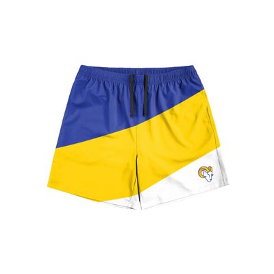 FOCO Los Angeles Rams NFL Mens Colorblock Double Down Liner Training Shorts