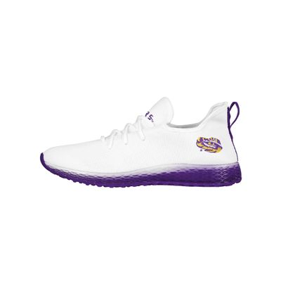 LSU Tigers NCAA Mens Gradient Midsole White Sneakers