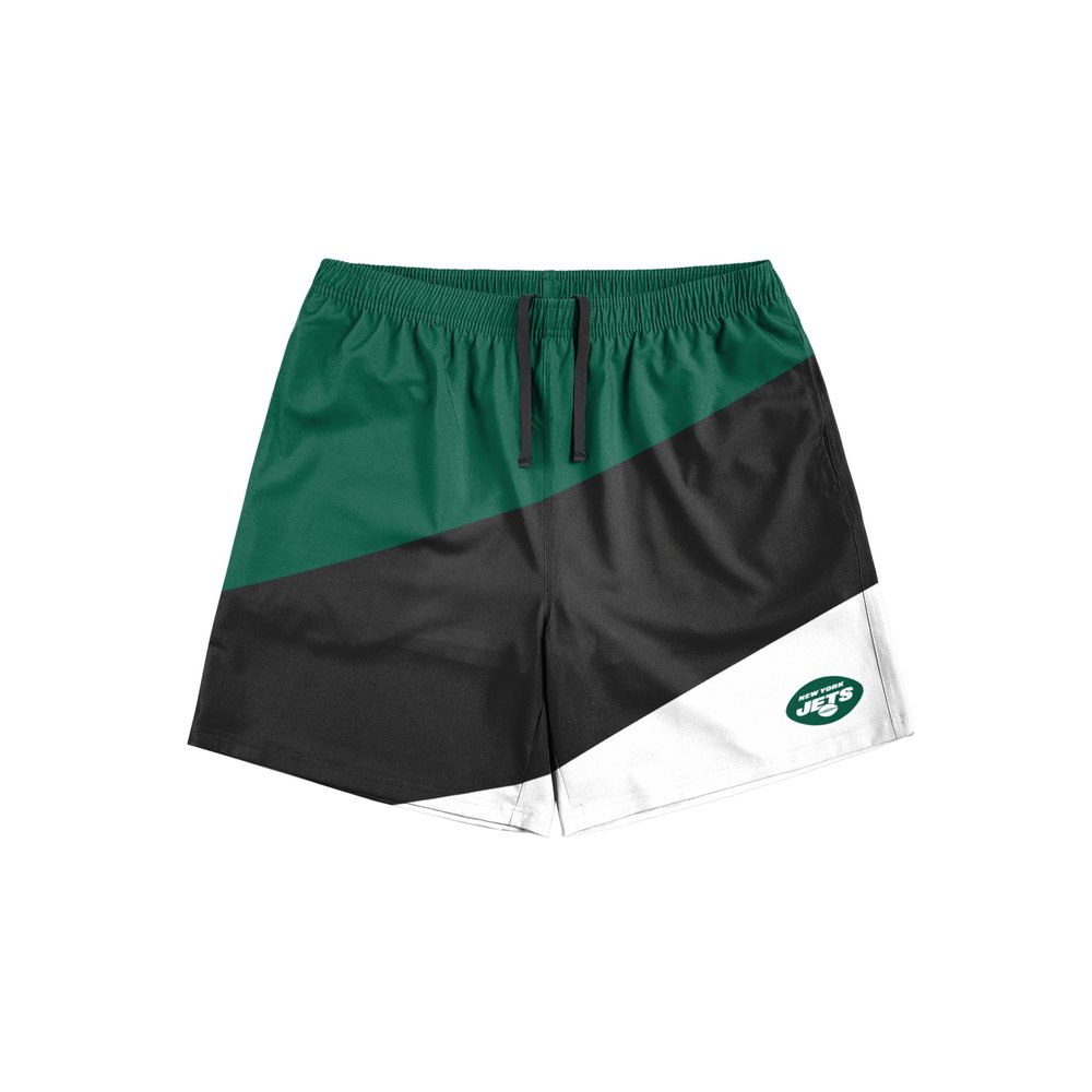 FOCO New York Jets NFL Mens Colorblock Double Down Liner Training Shorts