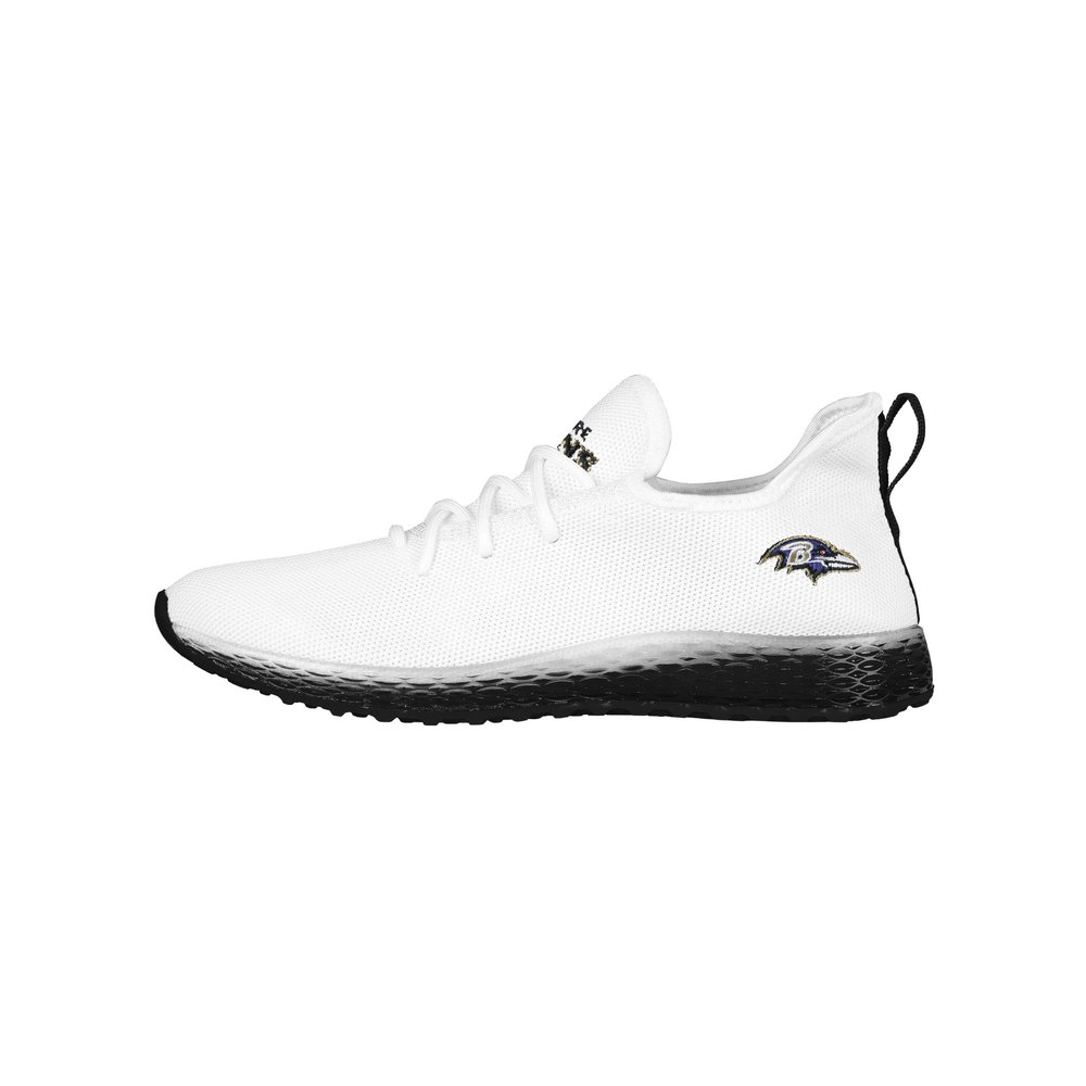 Baltimore Ravens NFL Mens Gradient Midsole White Sneakers